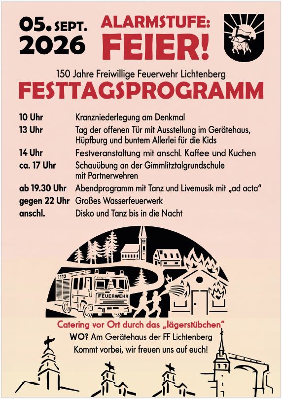 Plakatmotiv 150 Jahre Freiwillige Feuerwehr Lichtenberg